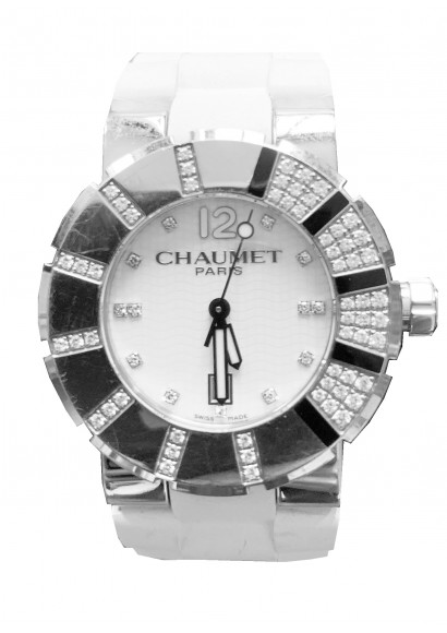 Chaumet Class One Diamonds 8111 Quartz Rubber Strap Steel Case