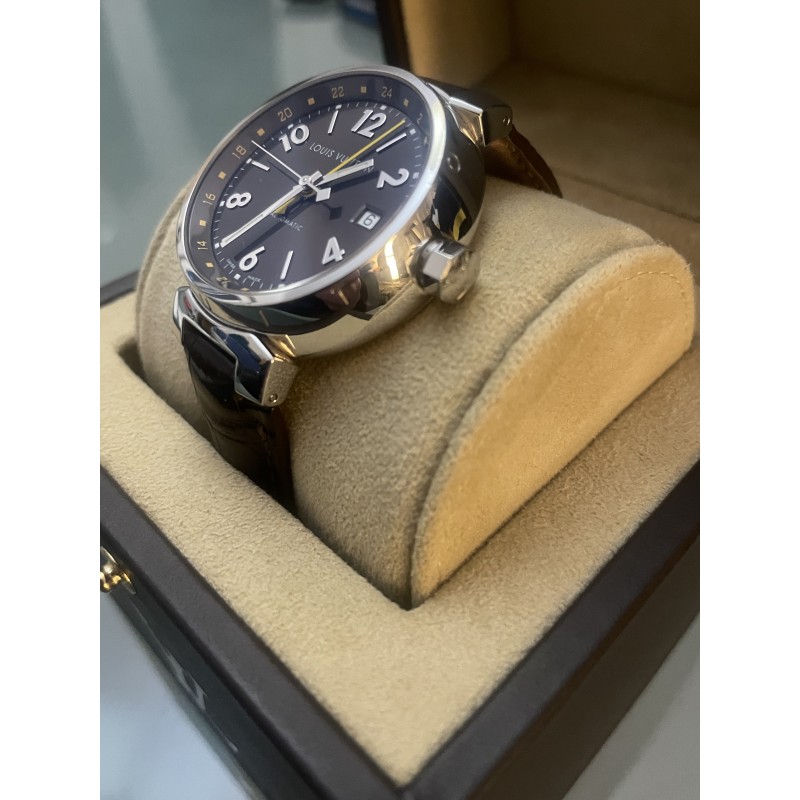 Excellent LV Louis Vuitton Q113K Tambour GMT Automatic Men's Watch  SWISS box
