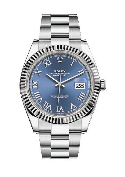 rolex datejust 41 blau gebraucht