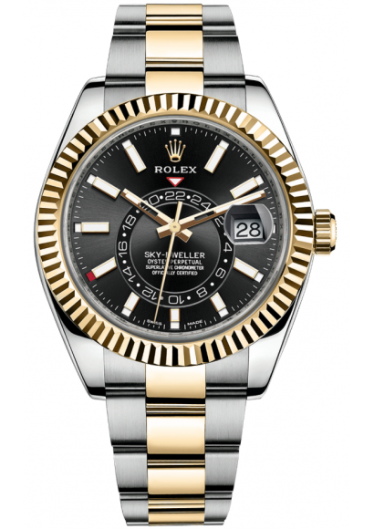 Rolex sky dweller stahl gold sale