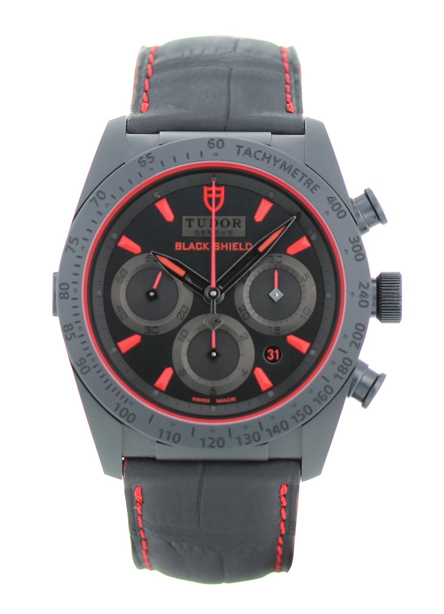 Tudor black outlet shield red